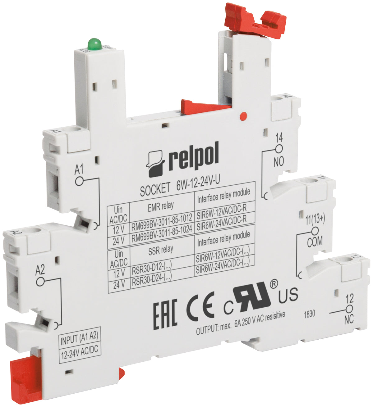 Relpol 6W-6-24VDC – Relay Sockets & Bases