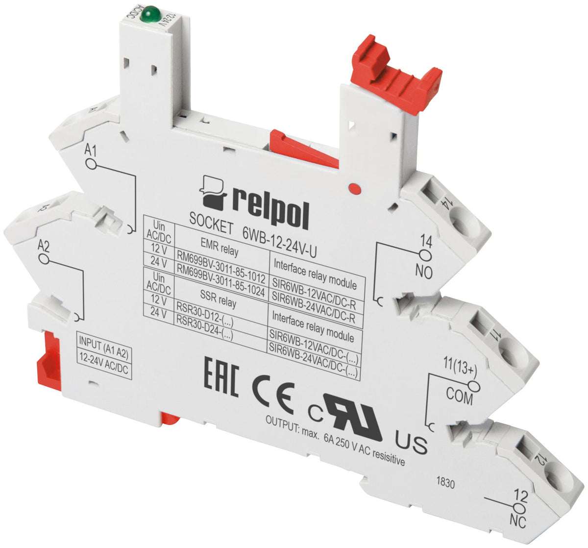 Relpol 6WB-110-125V-U – Relay Sockets & Bases