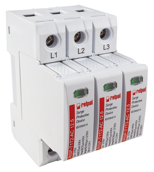 Relpol RSP-T1T2-AC 12.5/3P – AC Power Surge Protection