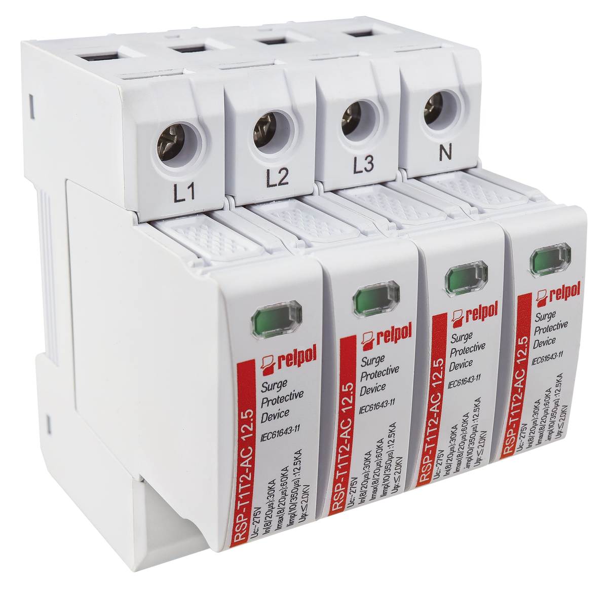 Relpol RSP-T1T2-AC 12.5/4P – AC Power Surge Protection