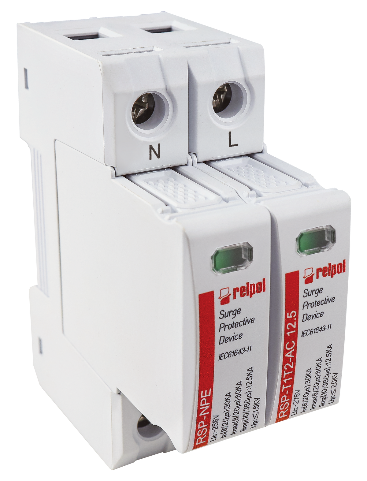 Relpol RSP-T1T2-AC 12.5/1+NPE – AC Power Surge Protection