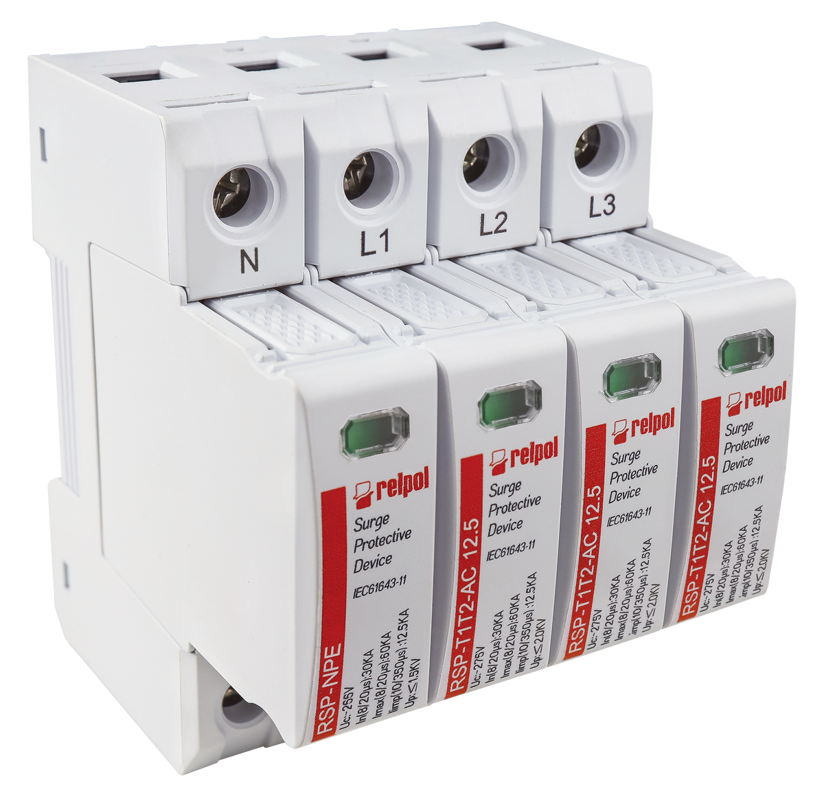 Relpol RSP-T1T2-AC 12.5/3+NPE – AC Power Surge Protection