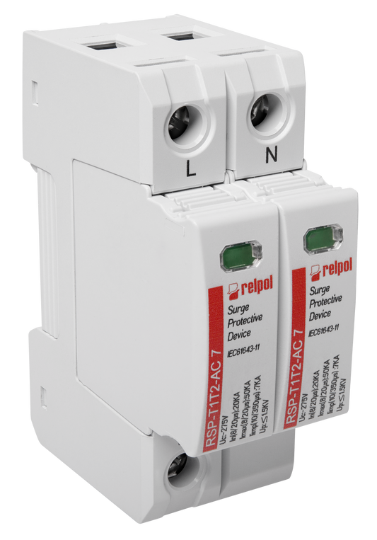 Relpol RSP-T1T2-AC 7/2P – AC Power Surge Protection