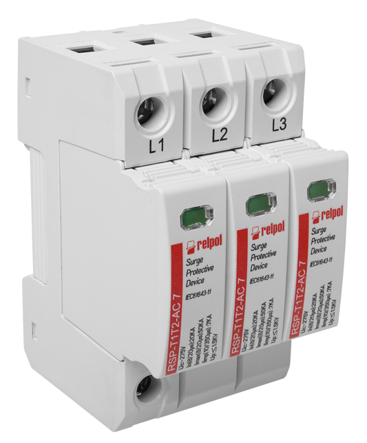 Relpol RSP-T1T2-AC 7/3P – AC Power Surge Protection