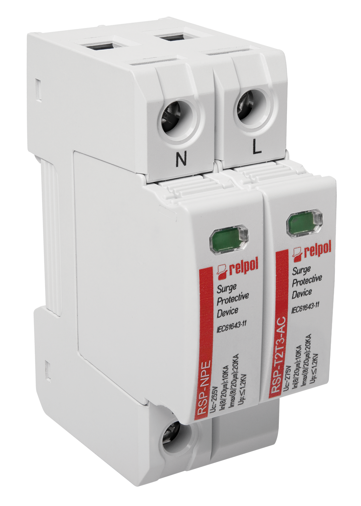 Relpol RSP-T2T3-AC/2P – AC Power Surge Protection