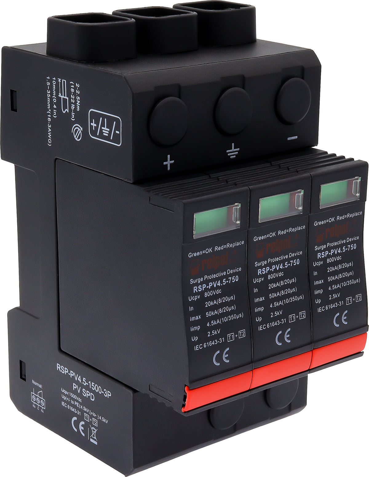 Relpol RSP-PV4.5-1500-3P – Photovoltaic (PV) Surge Protection