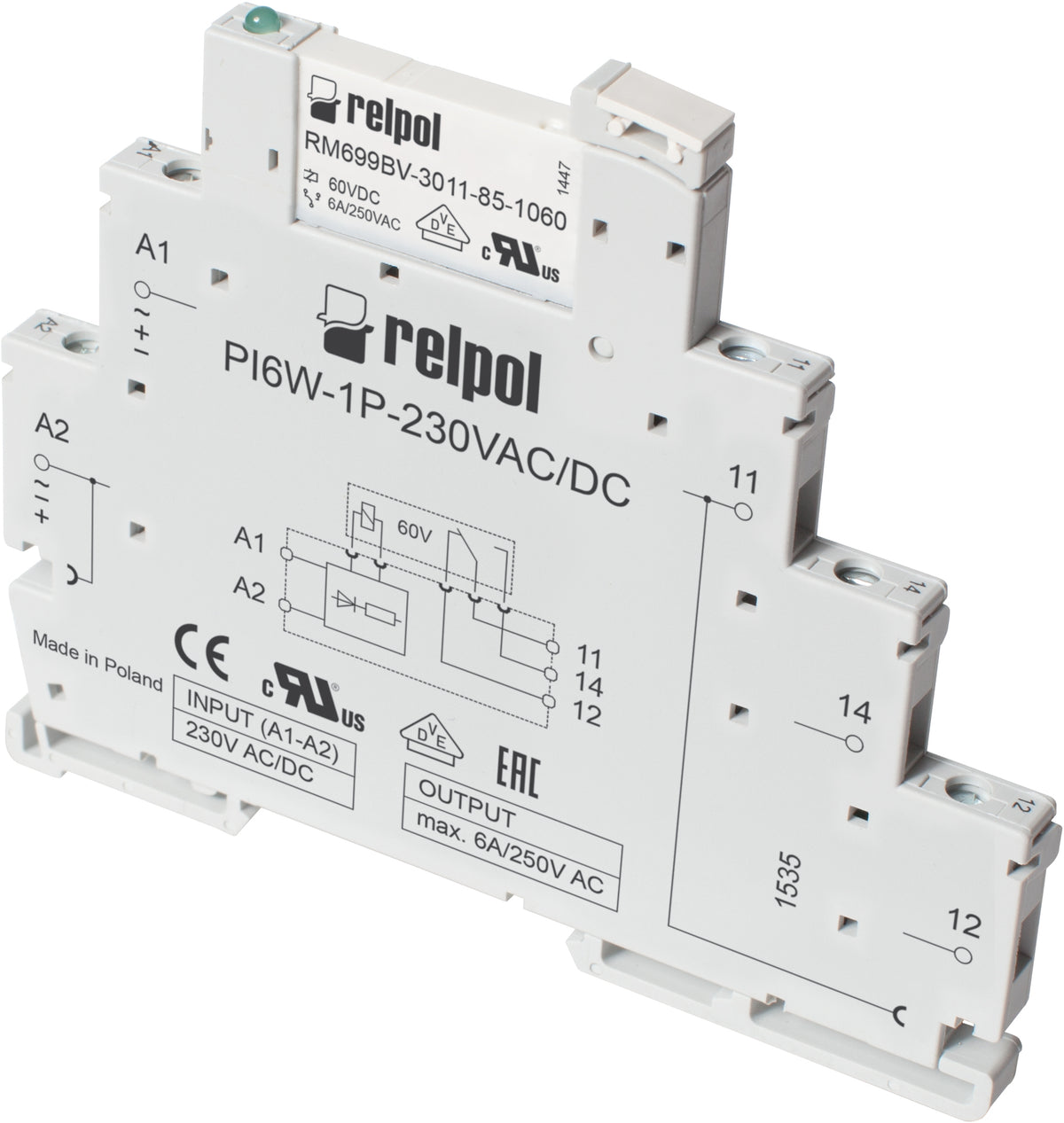 Relpol PIR6W-1P-12VDC – Interface Relays