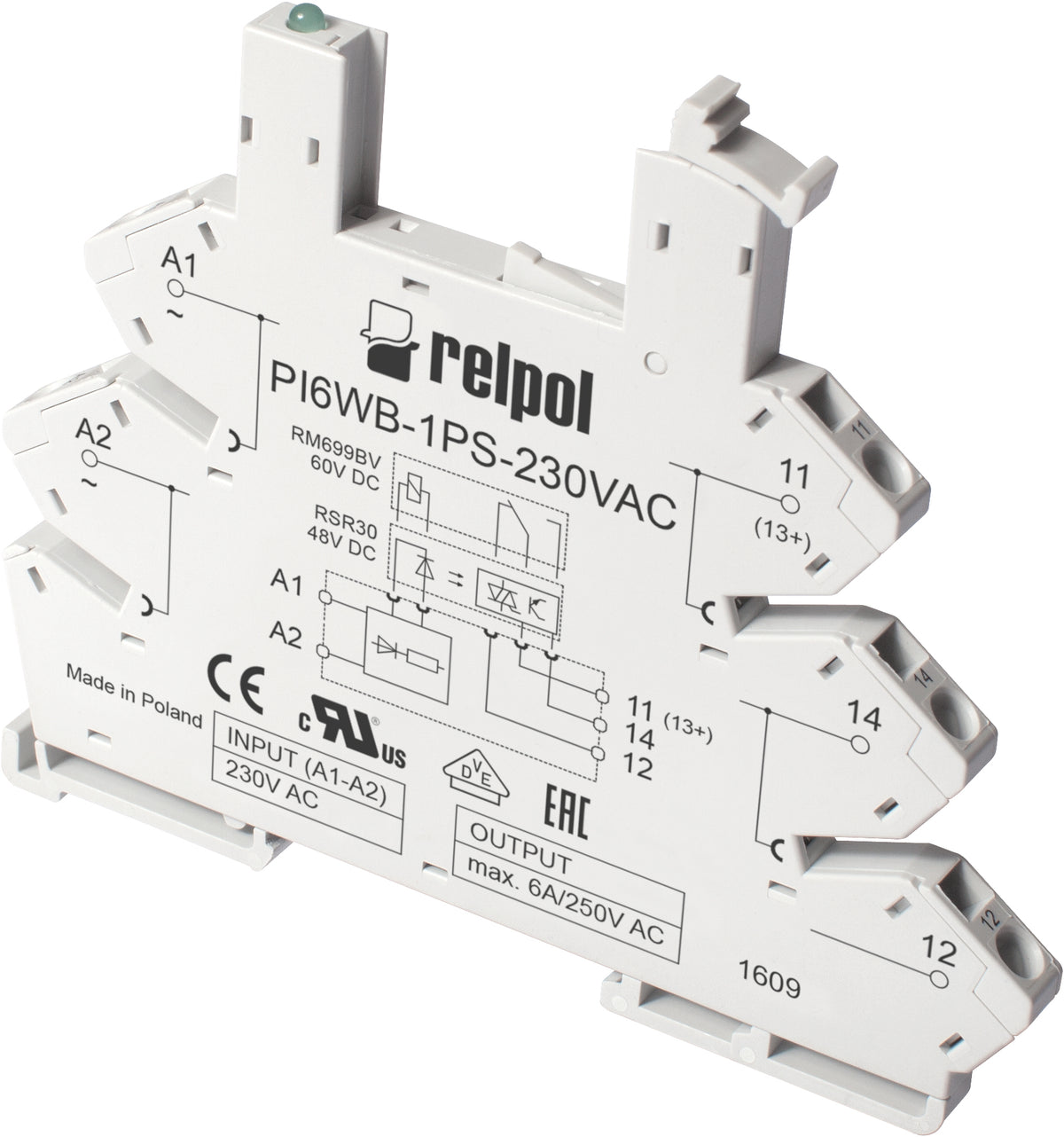 Relpol PI6WB-1PS-6VDC – Relay Sockets & Bases
