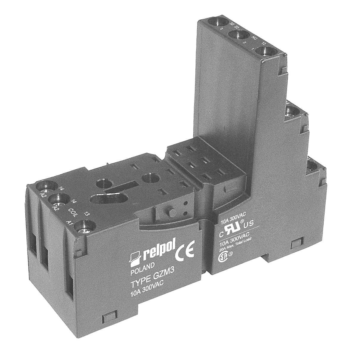 Relpol GZM3 (black) – Relay Sockets & Bases