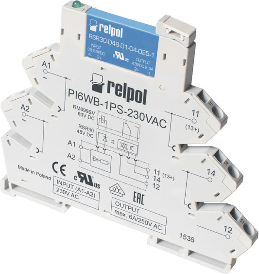 Relpol PIR6WB-1PS-24VDC-T – Interface Relays