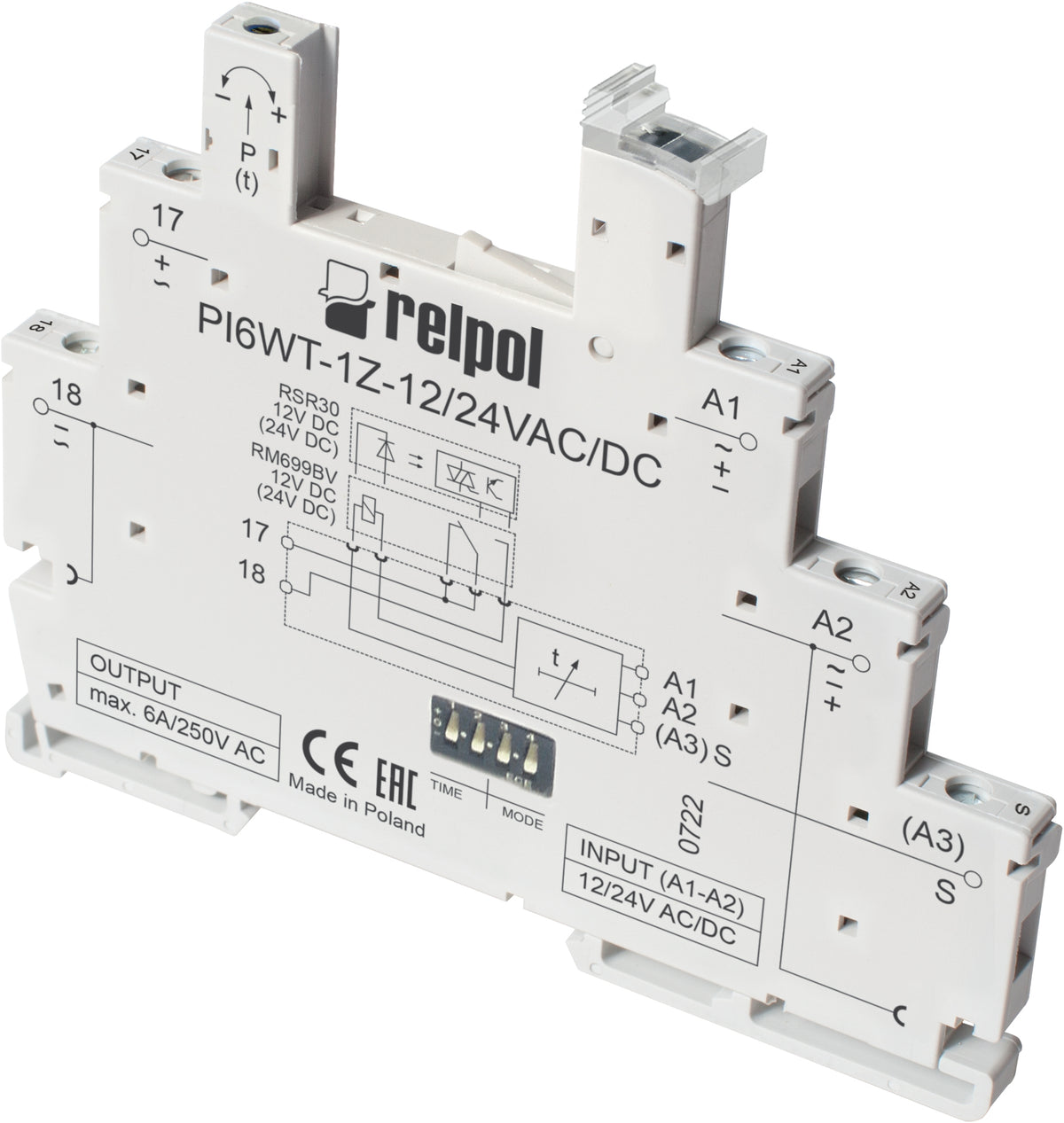 Relpol PIR6WT-1Z-12VAC/DC-R – Time Relays