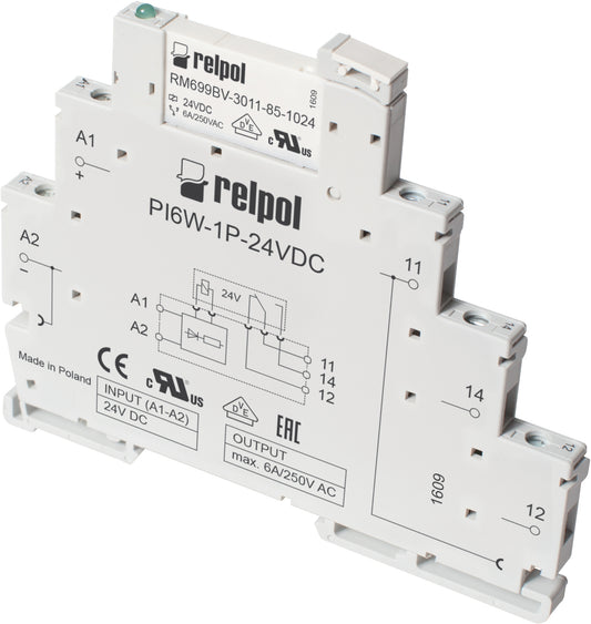 Relpol PIR6W-1P-42VAC/DC (SZARE) (CE) – Interface Relays