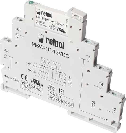 Relpol PIR6W-1P-12VDC-01 (SZARE) (CE) – Interface Relays
