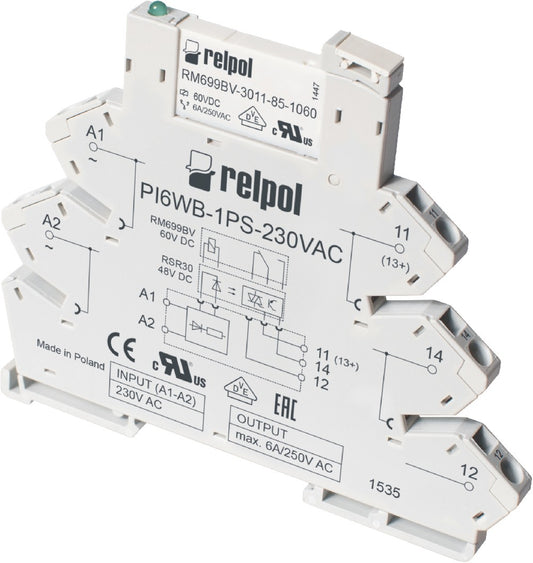 Relpol PIR6WB-1PS-24VAC/DC-R01 (SZARE) (CE) – Solid State Relays