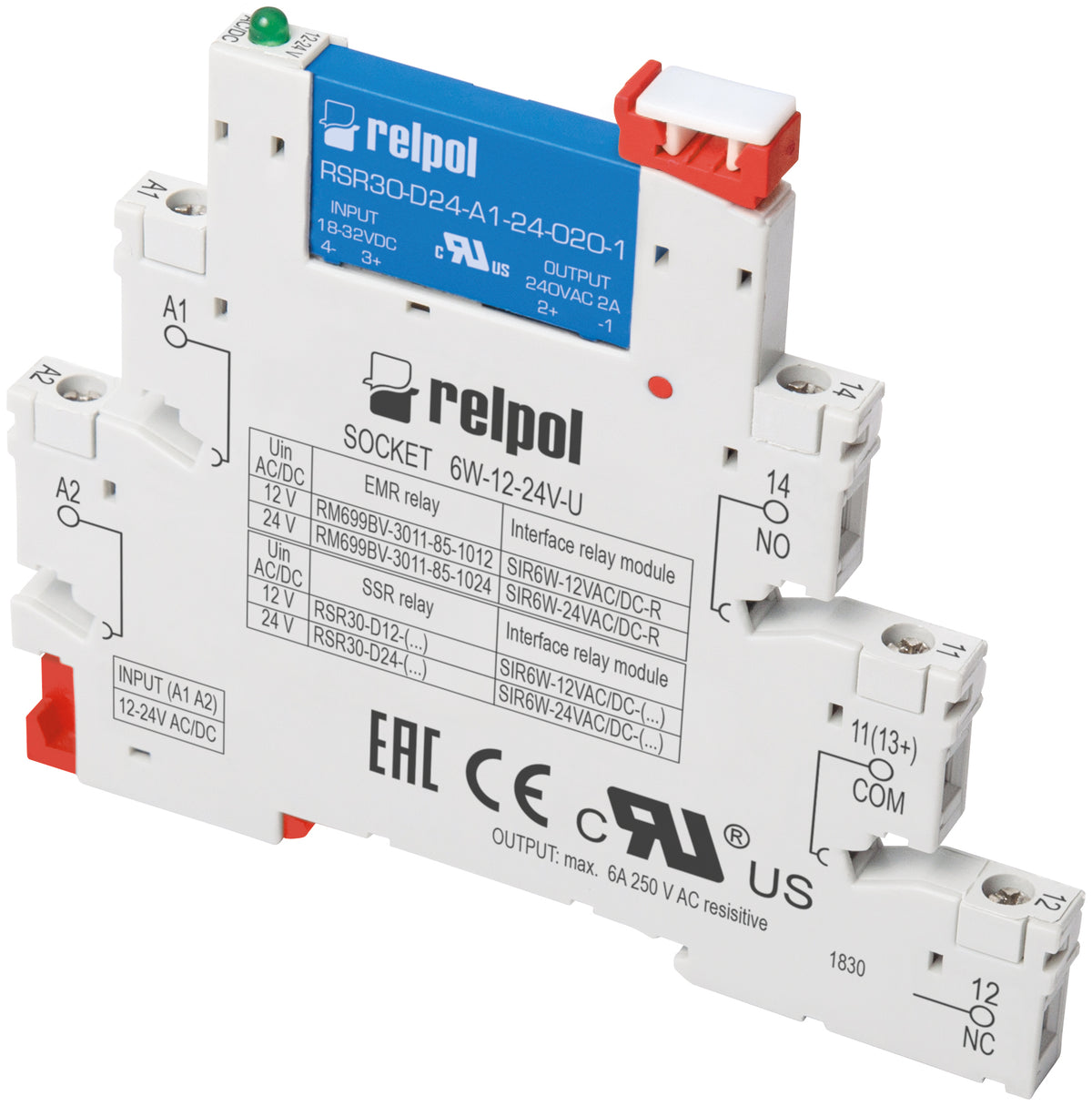 Relpol SIR6W-24VAC/DC-T – Interface Relays