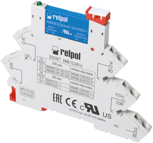 Relpol SIR6WB-24VAC/DC-T – Interface Relays