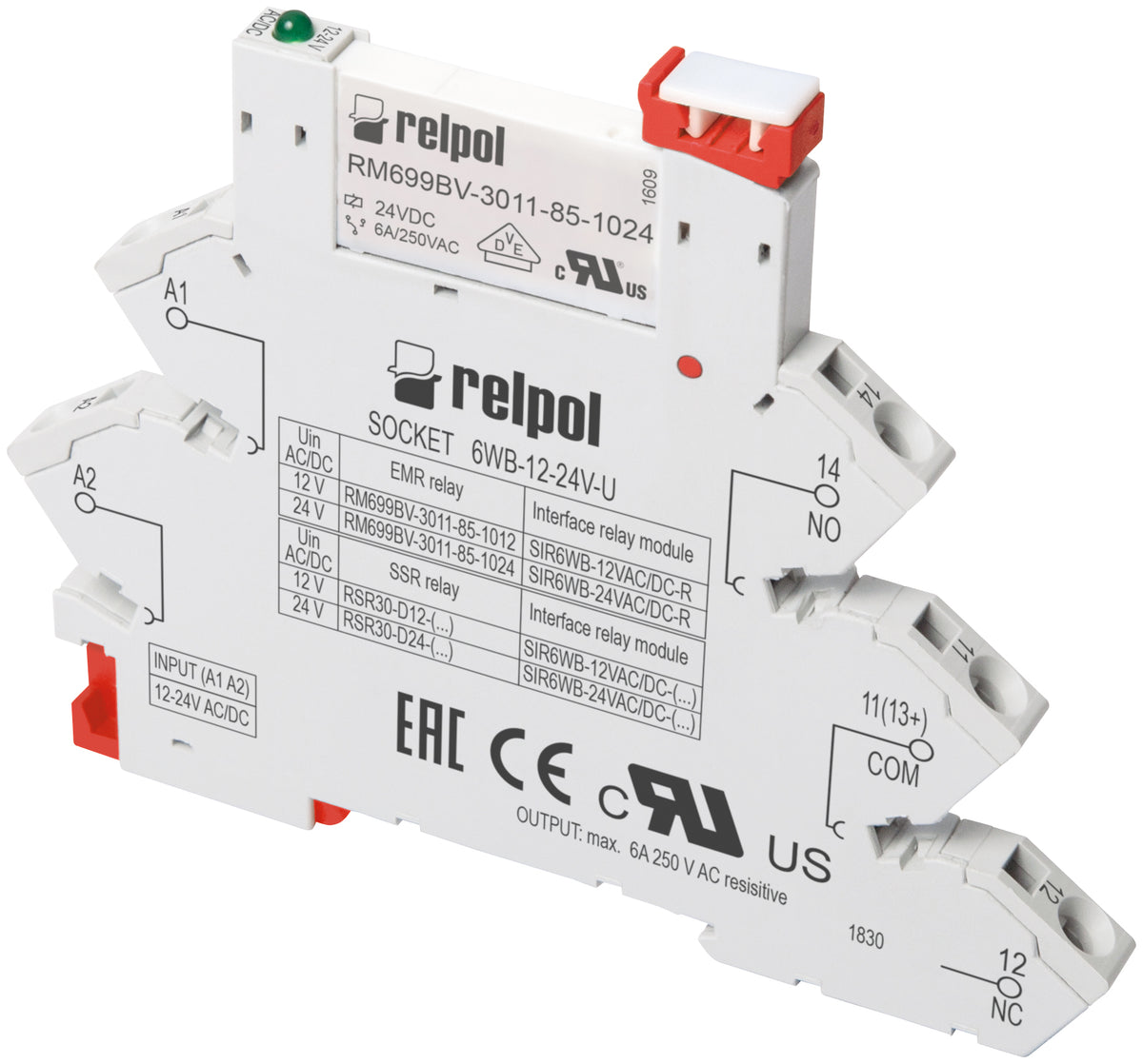 Relpol SIR6WB-6VDC-R01 – Interface Relays