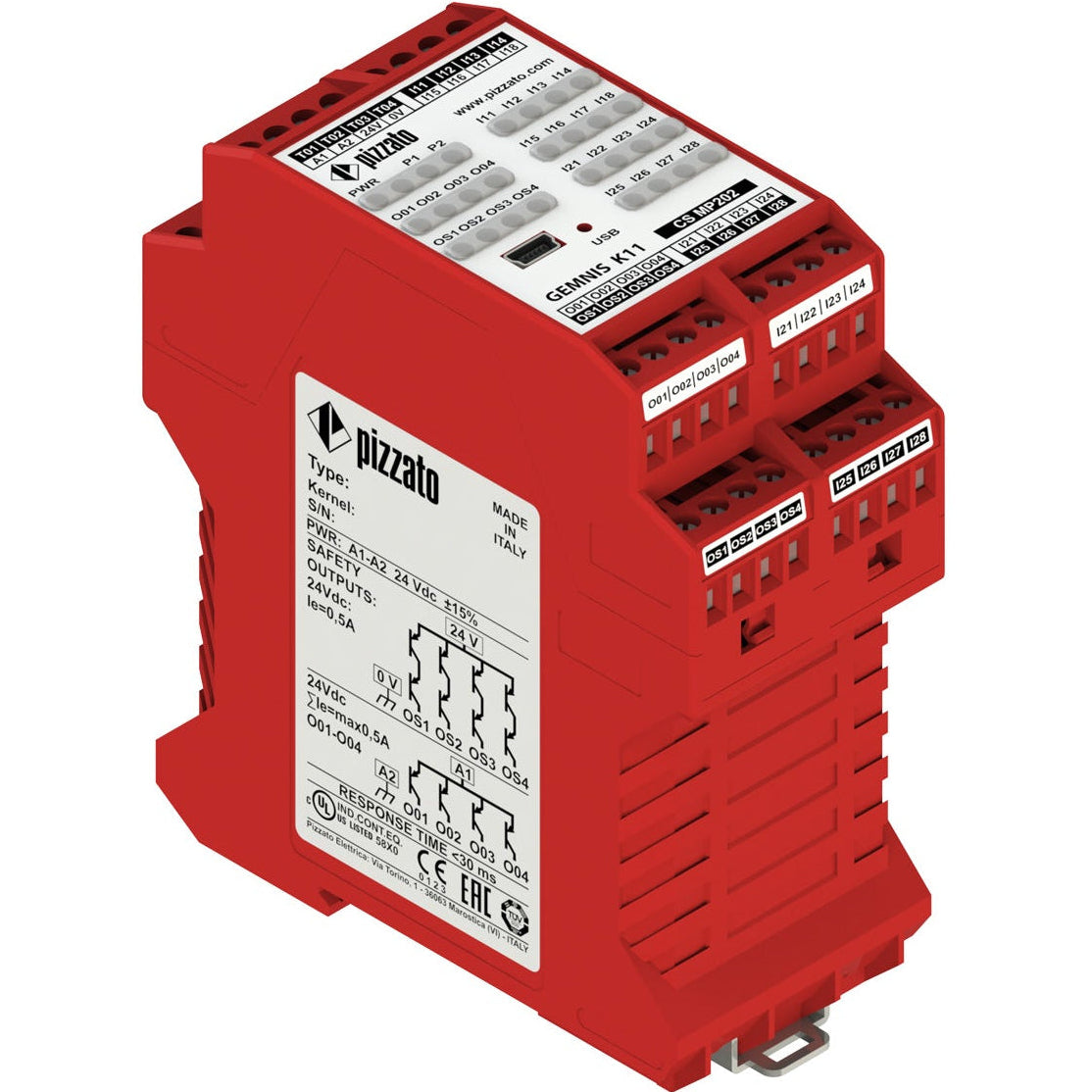 Pizzato CS MP202M0 Programmable multifunction safety module, up to SIL 3, PLe, Category 4 - Gemnis series